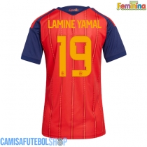 Camisa de time de futebol Espanha Lamine Yamal #19 Replicas 1º Equipamento Feminina Mundo 2026 Manga Curta